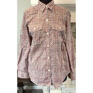 Lauren Ralph Lauren Womens Shirt Sz S Vtg Long Sleeve Button Red Blue Western